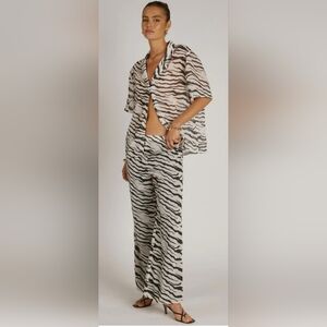 NWT SNDYS The Label Halia Zebra Striped Shirt